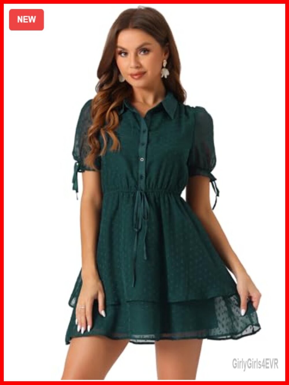 Gothic Peter Pan Collar Floral Chiffon Dress Drawstring Layers